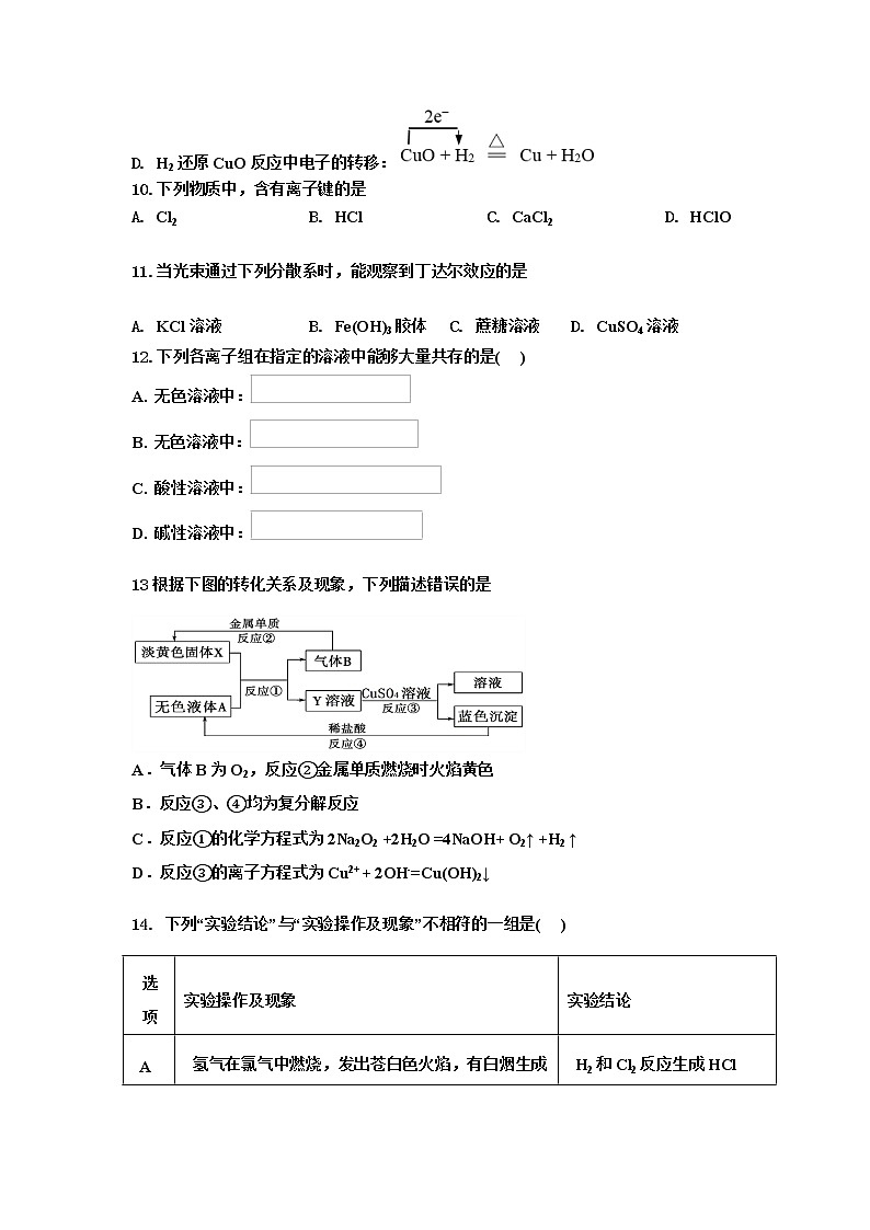 2021-2022学年高一上学期化学人教版(2019)必修第一册期末复习试题03