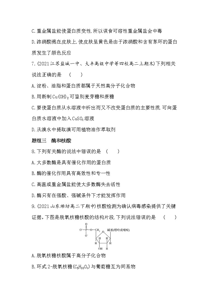 第二单元 蛋白质-2022版化学选择性必修3 苏教版(2019) 同步练习 (Word含解析)03
