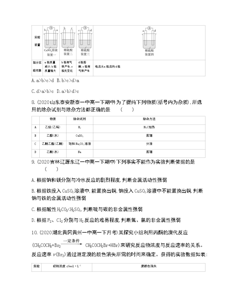 全书综合测评-2022版化学必修第二册 鲁教版（2019） 同步练习 （Word含解析）03