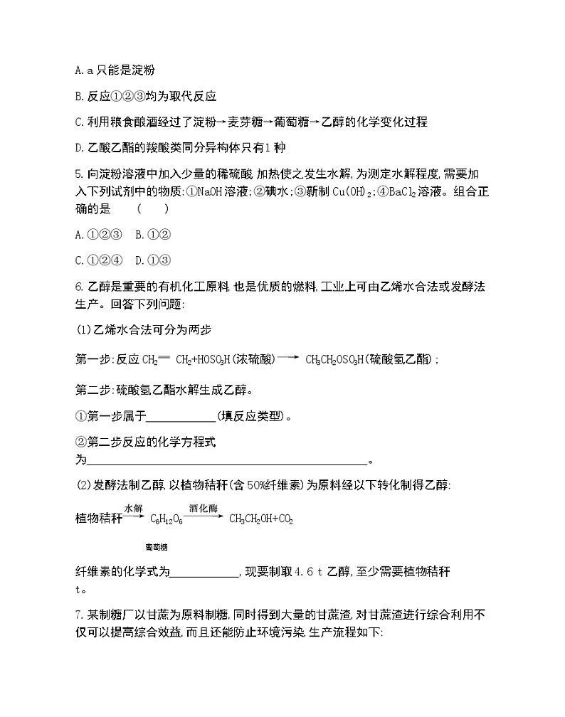 微项目 自制米酒-2022版化学必修第二册 鲁教版(2019) 同步练习 (Word含解析)第2页