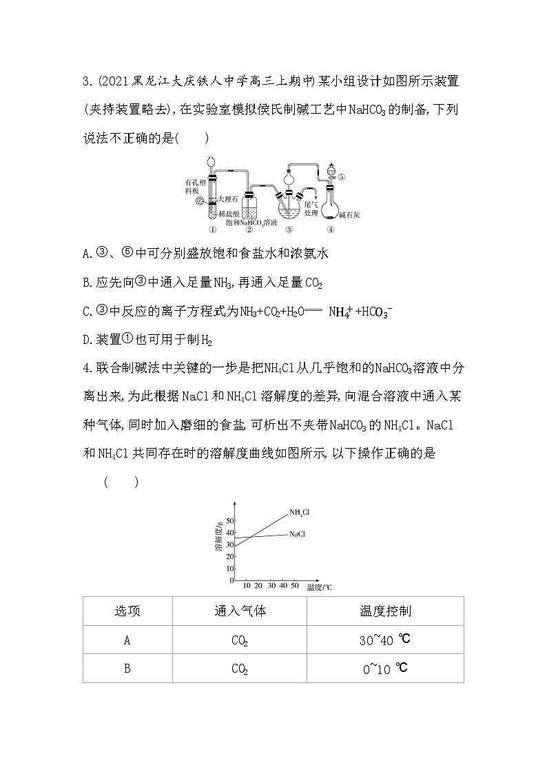 微项目 揭秘索尔维制碱法和侯氏制碱法(可编辑Word)-2022版化学选择性必修1 鲁教版(2019) 同步练习 (Word含解析)第2页