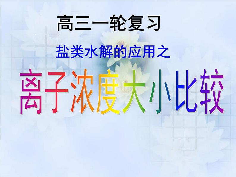 专题3 溶液中的离子反应第三单元盐类水解的应用课件PPT01