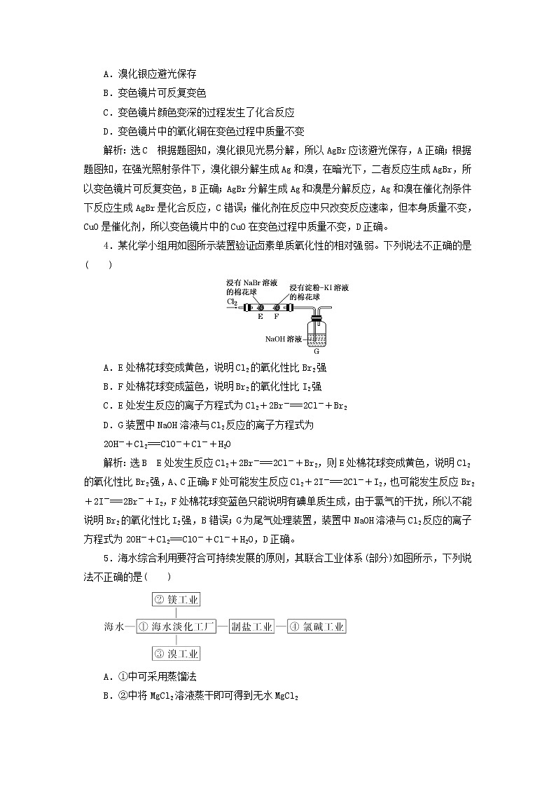 2022届高考化学一轮复习跟踪检测20点点突破__卤族元素及溴碘的提取含解析02
