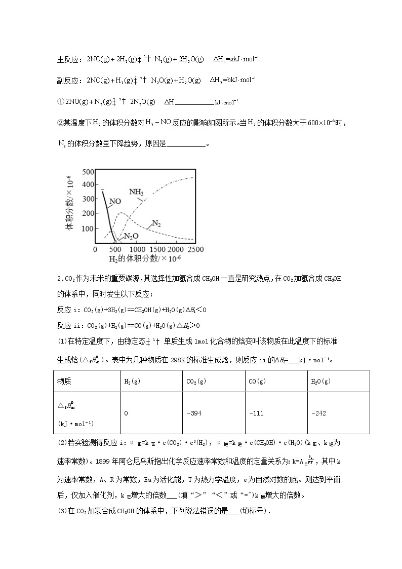 2022届高三化学一轮复习化学反应原理06化学反应原理综合题含解析02