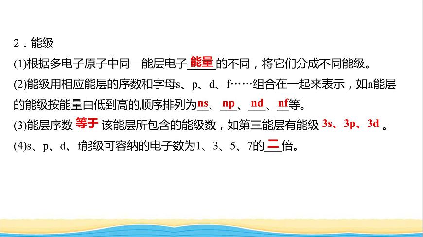 高中化學(xué)第一章原子結(jié)構(gòu)與性質(zhì)第一節(jié)第1課時(shí)能層與能級(jí)基態(tài)與激發(fā)態(tài)原子光譜課件新人教版選擇性必修第二冊(cè)第4頁(yè)