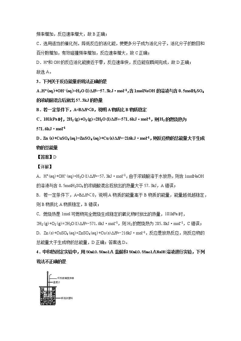 2021-2022学年江西省宜春市上高二中高二上学期第一次月考化学试题 解析版02