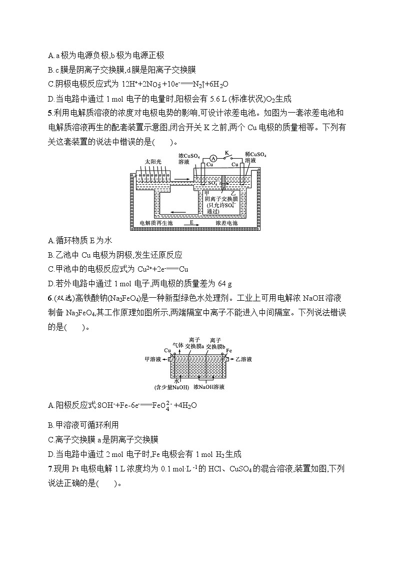 人教版新高考化学一轮复习训练-电解池 金属的腐蚀与防护02