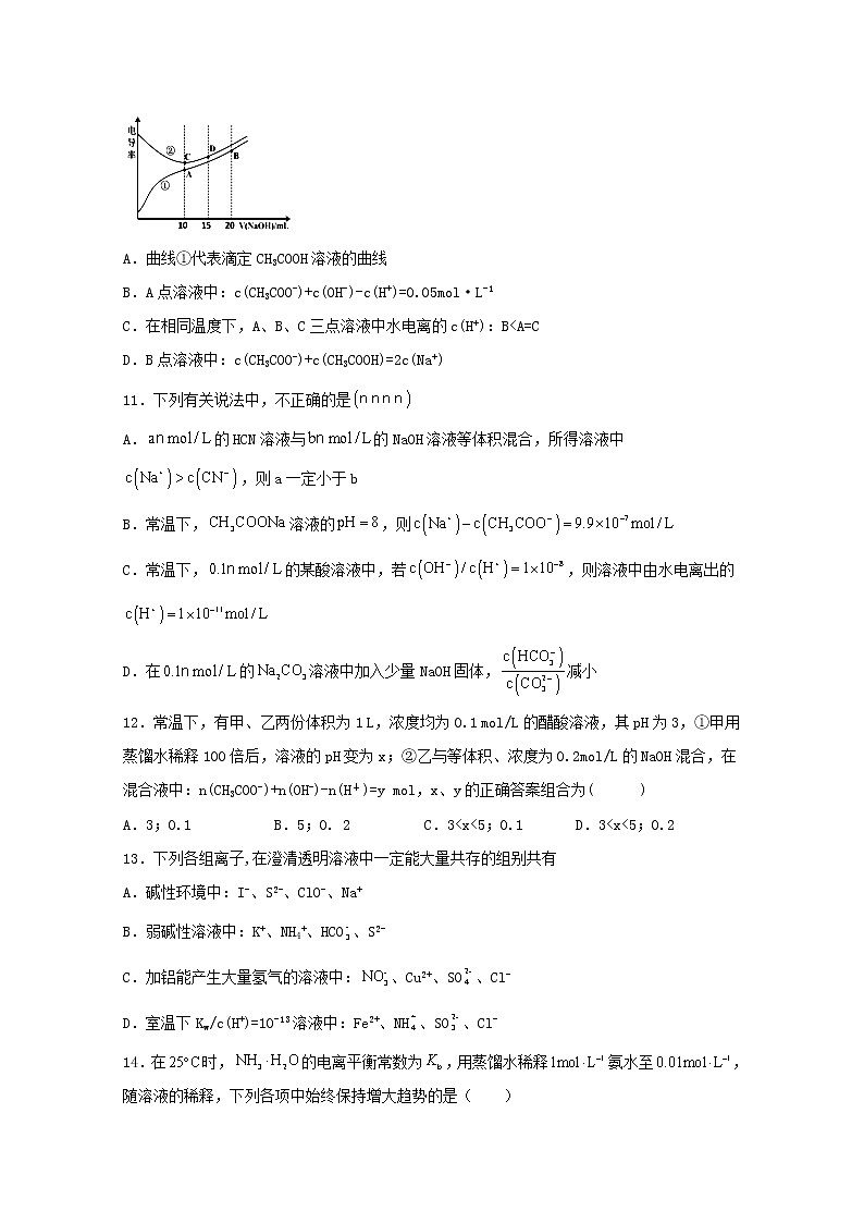 高中化学第三章物质在水溶液中的行为第一节水与水溶液二练习含解析鲁教版选择性必修1第3页