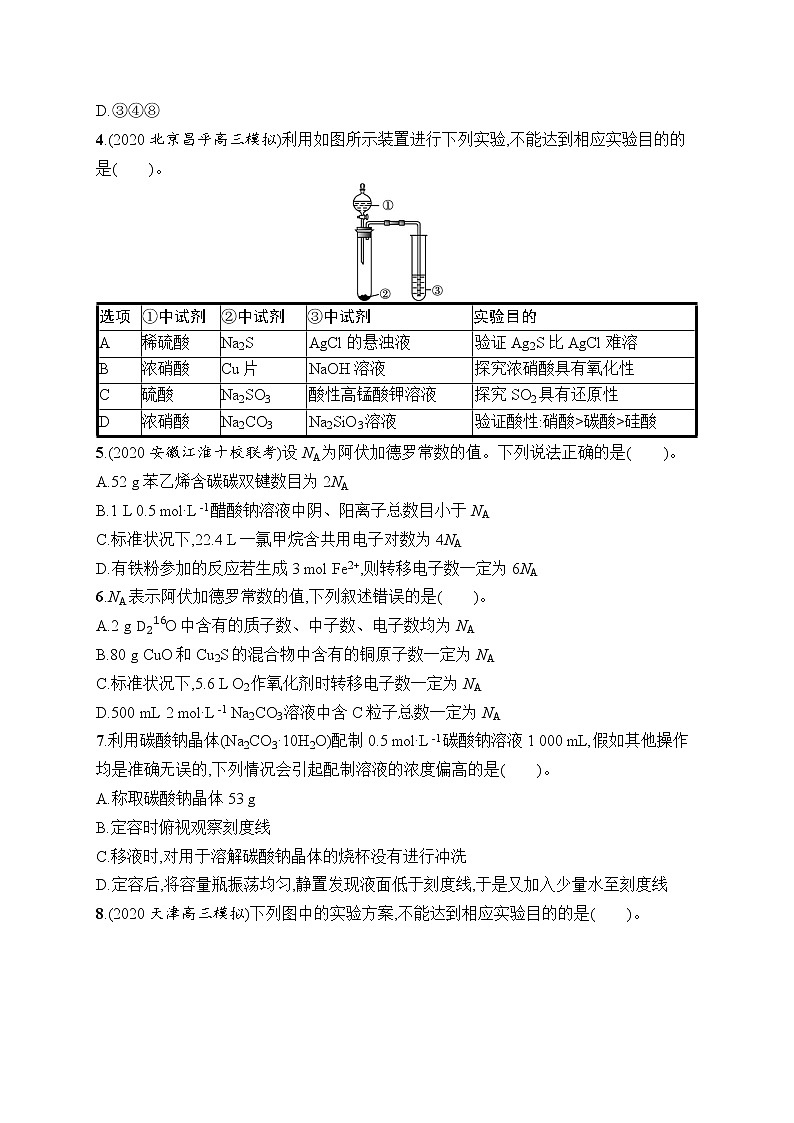 人教版新高考化学一轮复习训练-目标检测卷1 化学科学与实验探究第2页