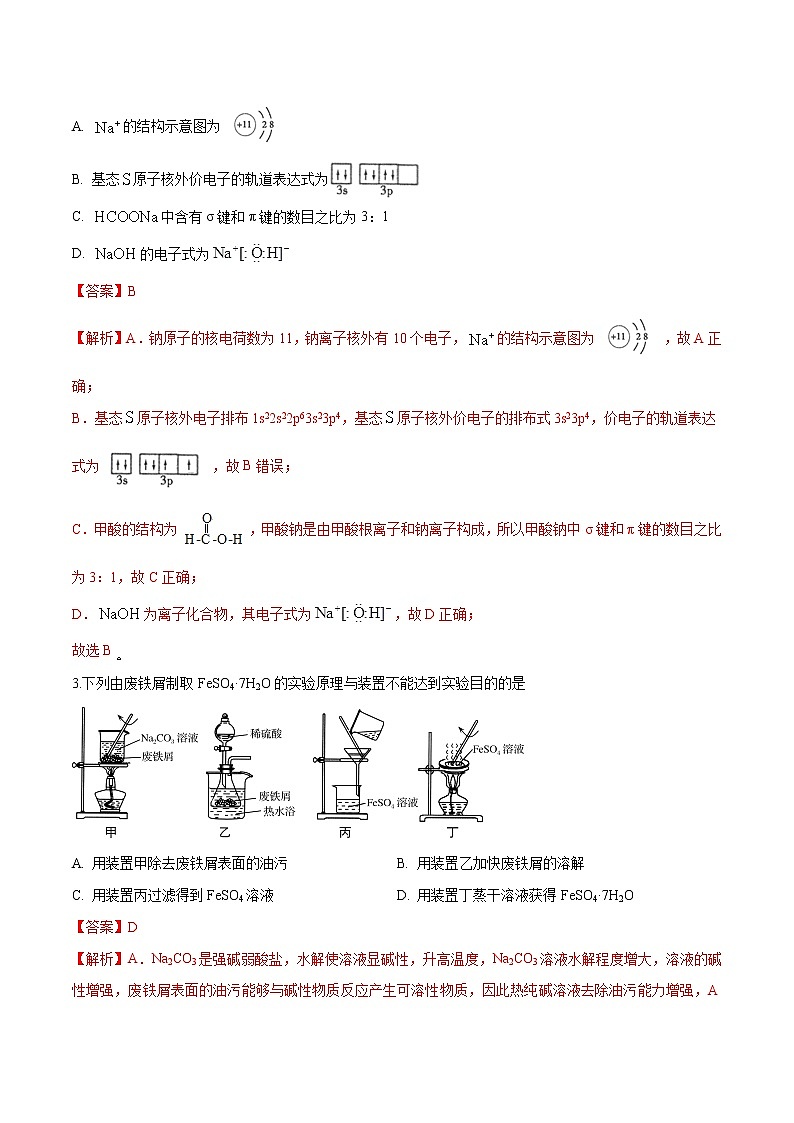 化學(xué)-2022屆高三下學(xué)期開學(xué)摸底考試卷（江蘇專用）（解析版）第2頁