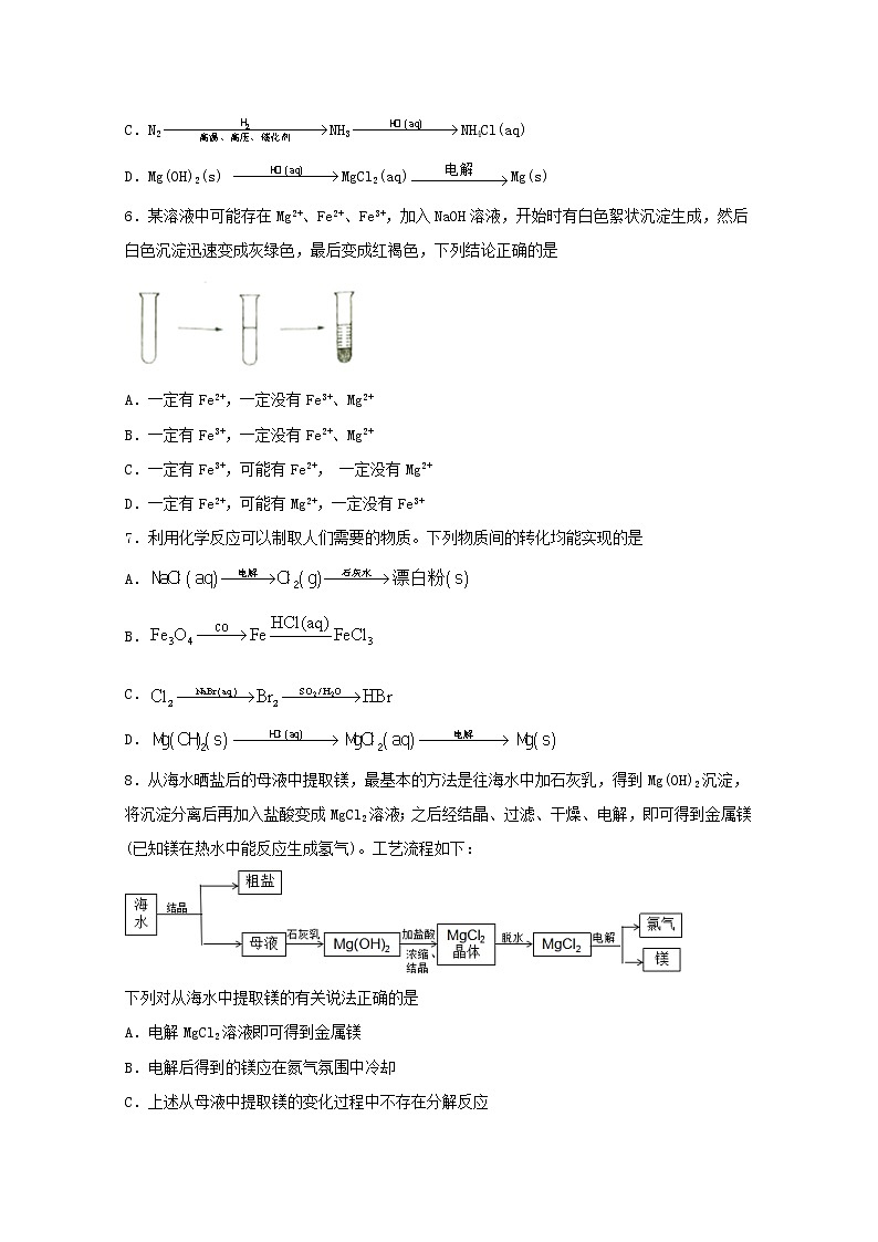 2022届高考化学一轮复习常考题型24镁及其化合物含解析第2页