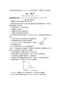 2021-2022学年广东省深圳实验学校高一上学期第二阶段考试化学试卷