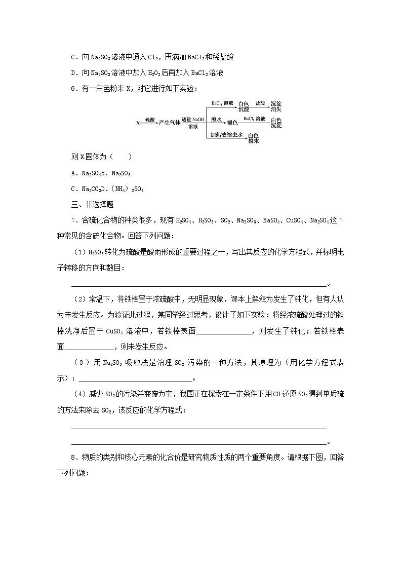 高中化学课时作业21含硫物质之间的转化含解析苏教版必修1第2页