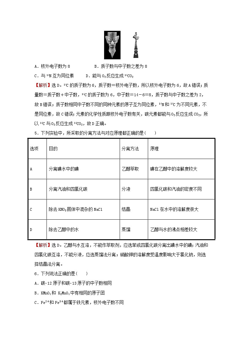高中化学专题2研究物质的基本方法专题素养测评含解析苏教版必修1第2页
