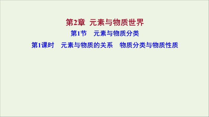 福建专用2021_2022学年高中化学第2章元素与物质世界第1节第1课时元素与物质的关系物质分类与物质性质课件鲁科版必修101