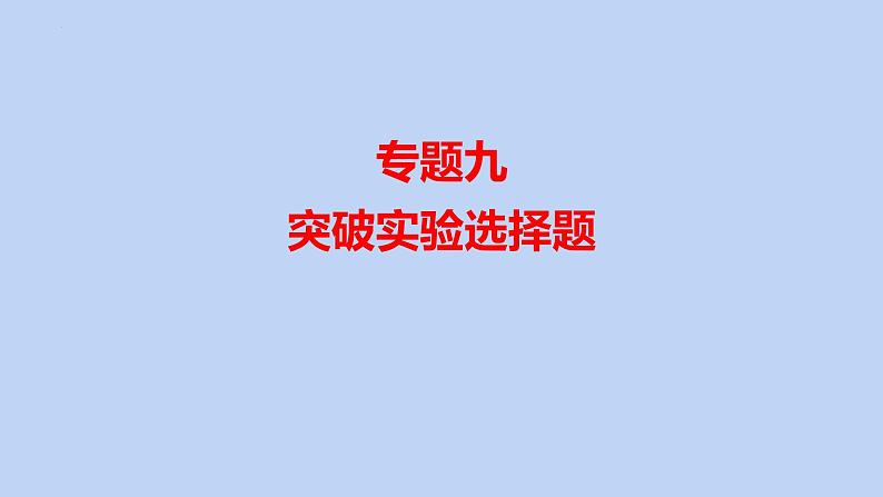 2022届高三化学高考备考二轮复习专题9突破实验选择题课件01