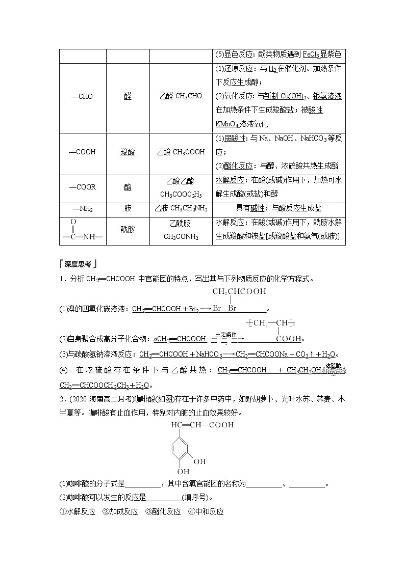 高中化学苏教版(2021)选择性必修3 专题5 第三单元 第1课时 有机物基团间的相互影响(学案+课时练 word版含解析)第2页
