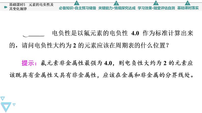 2021-2022学年高中化学新鲁科版选择性必修2 第1章第3节元素性质及其变化规律第2课时 课件(62张)08