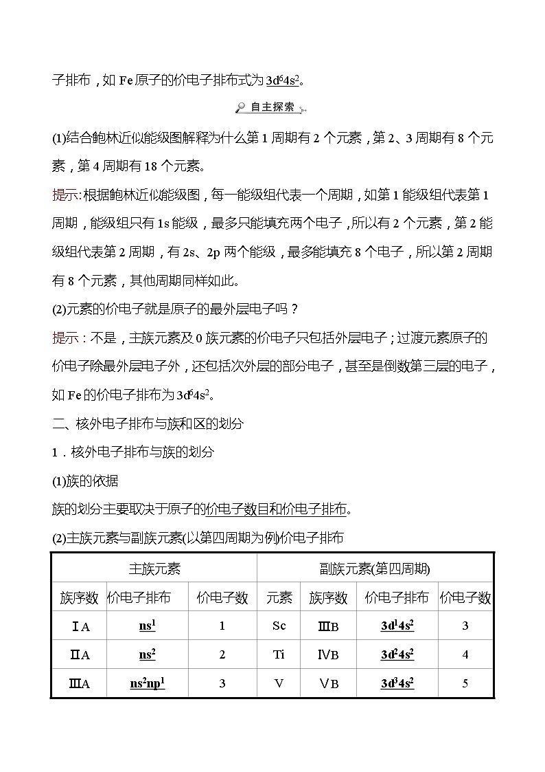2021-2022学年高中化学新鲁科版选择性必修2 第1章 第2节 第2课时核外电子排布与元素周期表 学案第2页