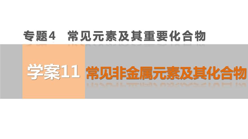 【考前三个月】2022届高考化学(2019新人教版)考前专题复习课件:专题4 常见非金属元素及其化合物第1页