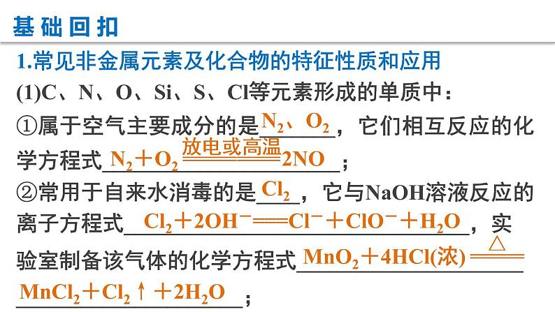 【考前三个月】2022届高考化学(2019新人教版)考前专题复习课件:专题4 常见非金属元素及其化合物第4页