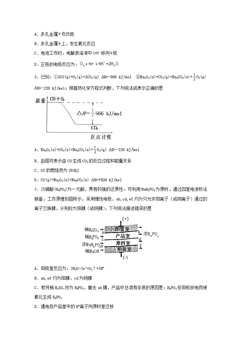 2021_2022学年高中化学第一章化学反应与能量转化单元过关检测二含解析鲁教版选择性必修1第2页