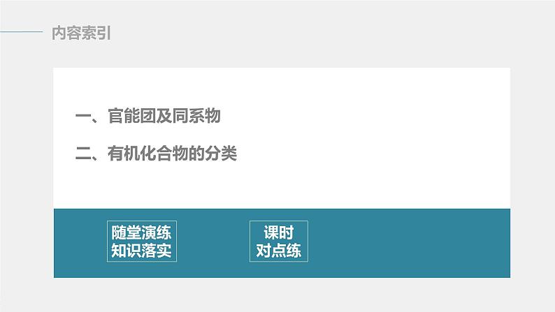 高中化学苏教版(2021)选择性必修3 专题2 第二单元 第1课时 有机化合物的分类(75张PPT)第3页
