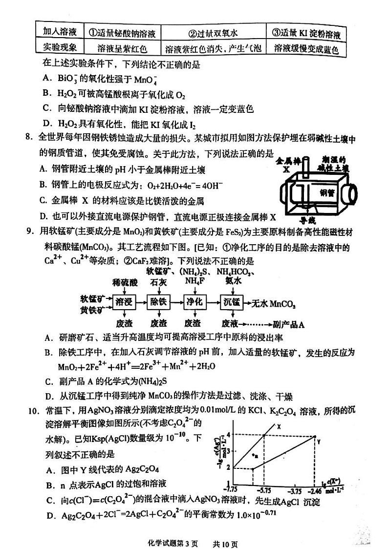 2020届山东省淄博市高三第一次模拟考试(4月)化学试题 PDF版03