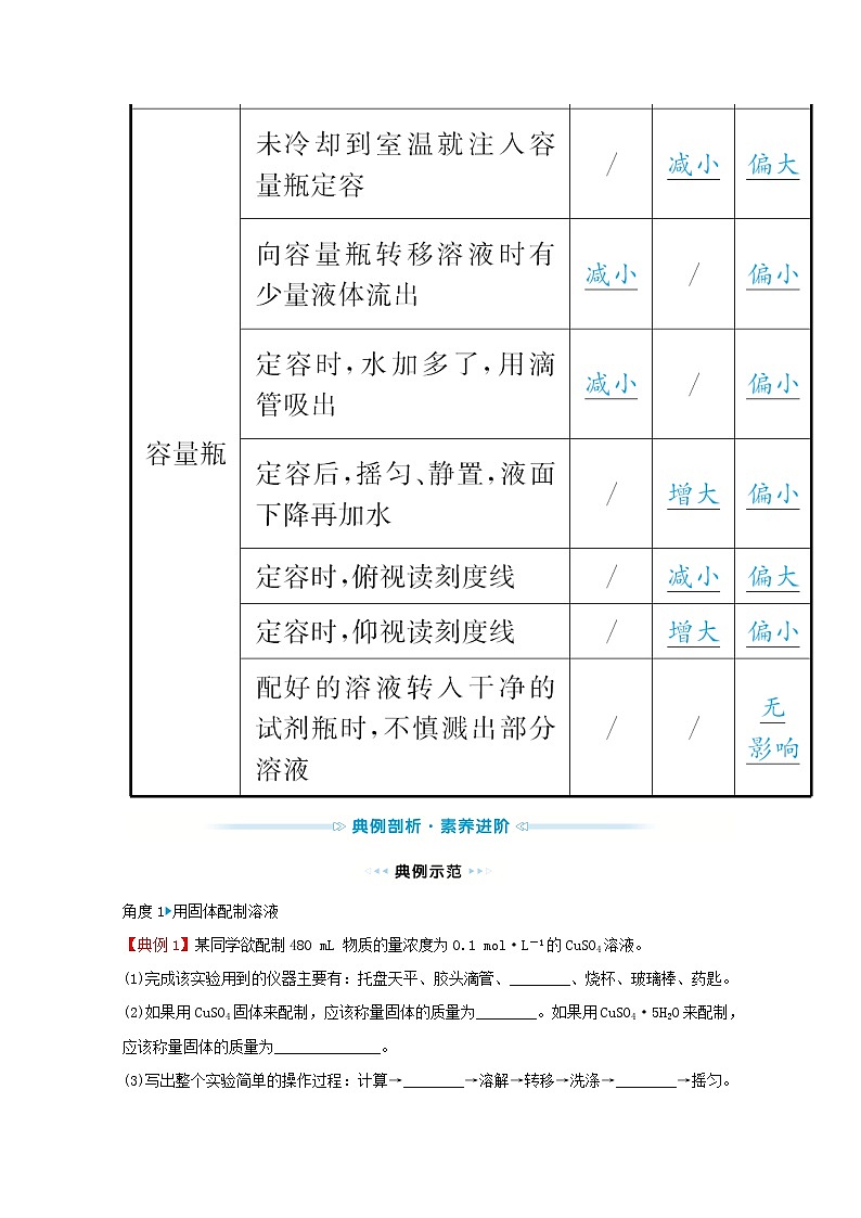 2021_2022学年高中化学专题2研究物质的基本方法第二单元必做实验:配制一定物质的量浓度的溶液学案苏教版必修1第3页