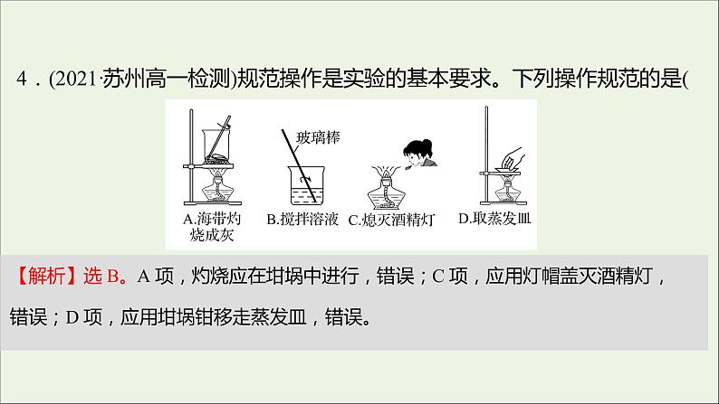 2021_2022学年新教材高中化学专题2研究物质的基本方法专题练课件苏教版必修107