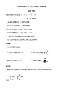 安徽省合肥市2021-2022学年高三上学期第一次教学质量检测化学试题(含答案）