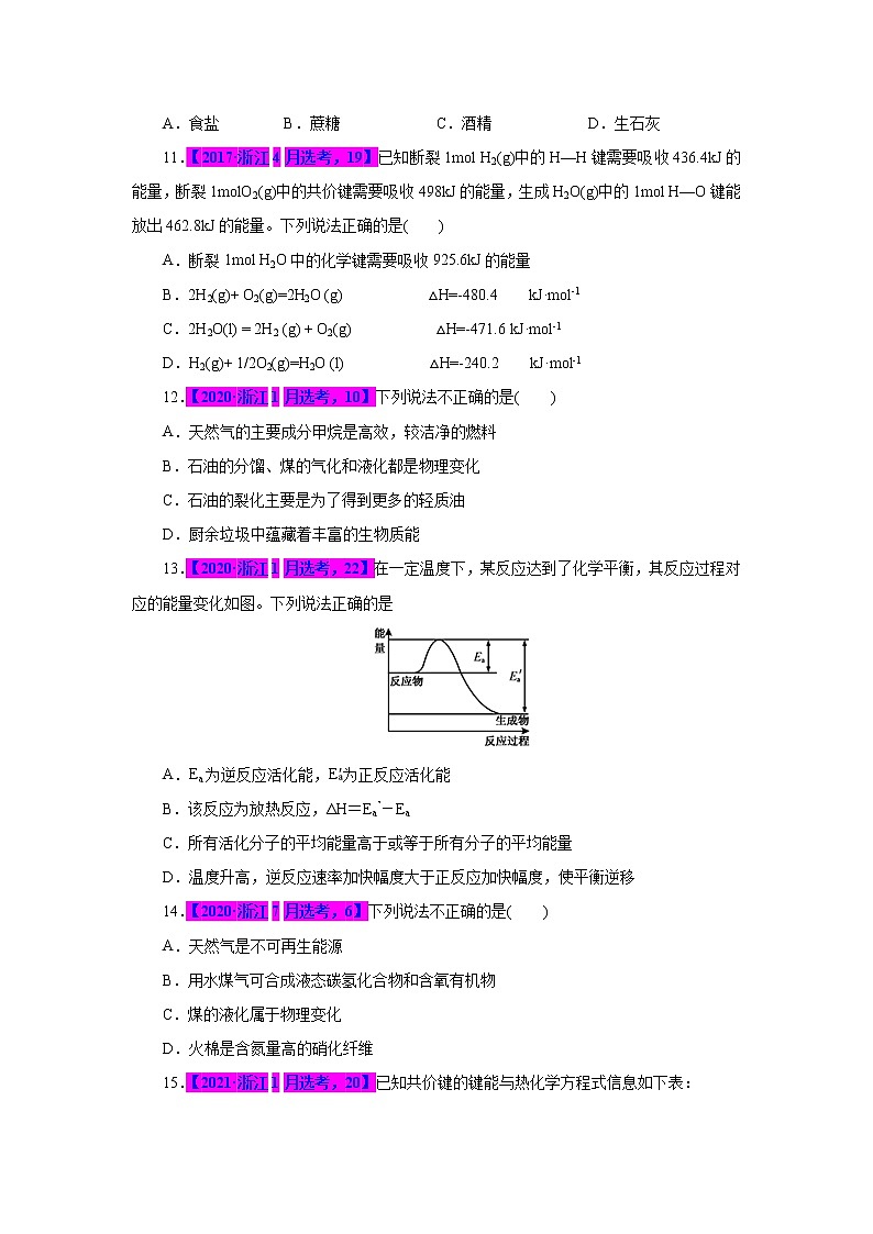 专题10 化学反应中的能量变化(原卷版)第3页