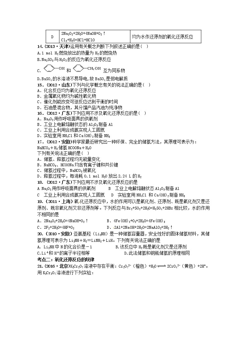 十年高考真题分类汇编(2010-2019)化学 专题04  氧化还原反应03