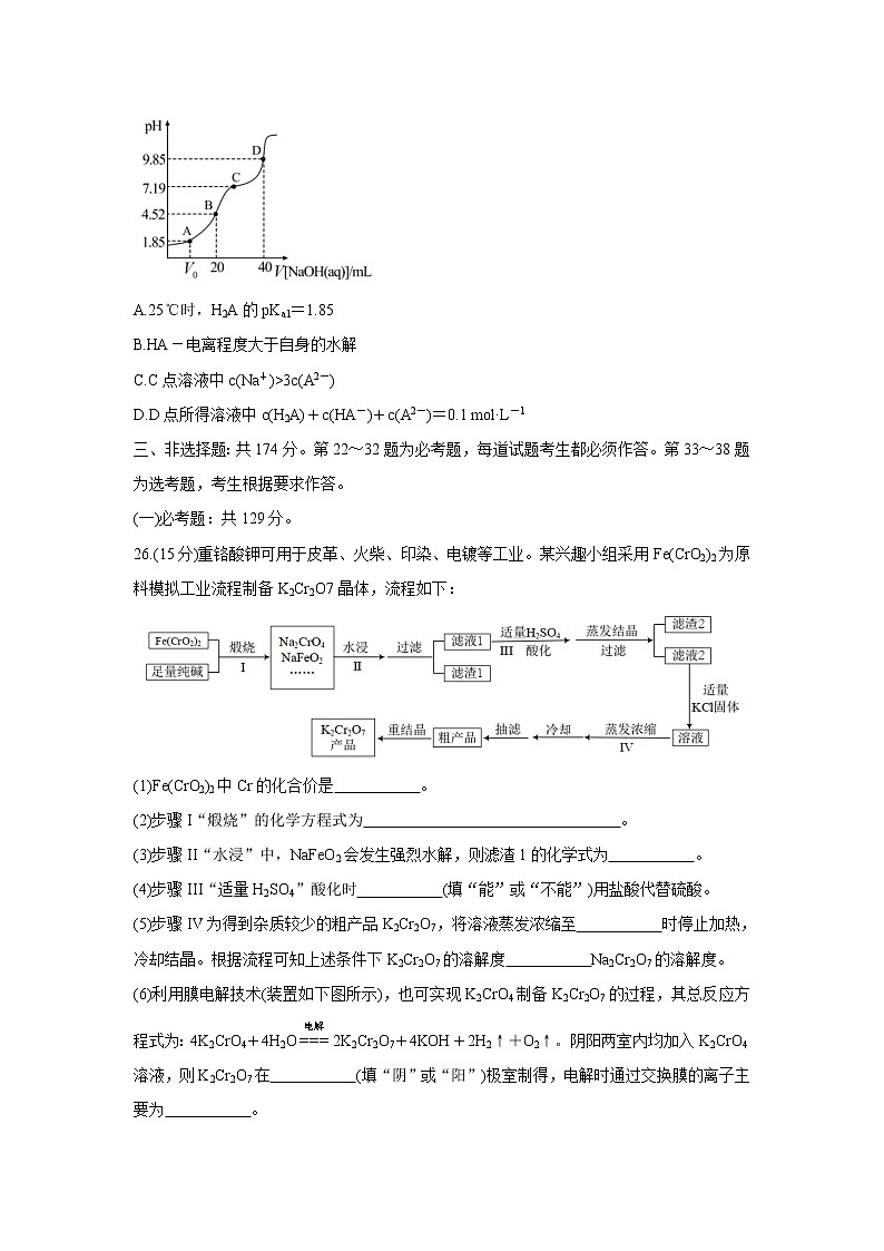 2022中学生标准学术能力诊断性测试高三下学期3月诊断性考试化学含答案03