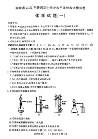 聊城市2022年普通高中学业水平等级考试模拟卷 化学试题（一）