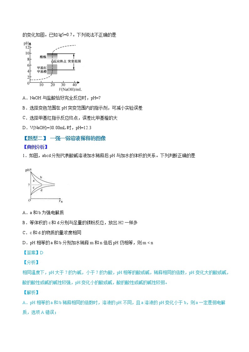 （全国通用）高考化学二轮热点题型归纳与变式演练 专题18  酸碱混合图像为载体考查离子平衡（解析+原卷）学案03