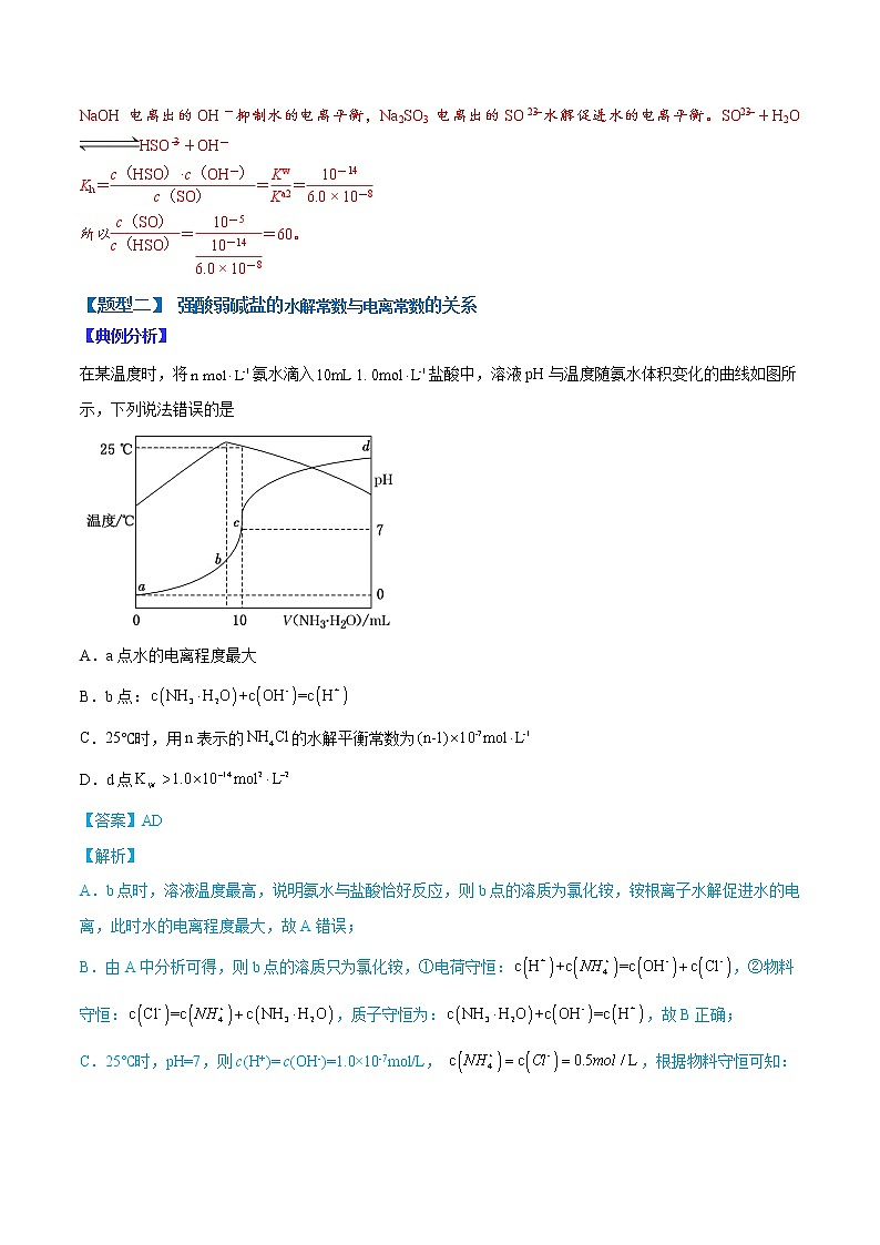 (全国通用)高考化学二轮热点题型归纳与变式演练 专题21 水解常数与电离常数的关系及应用(解析+原卷)学案02