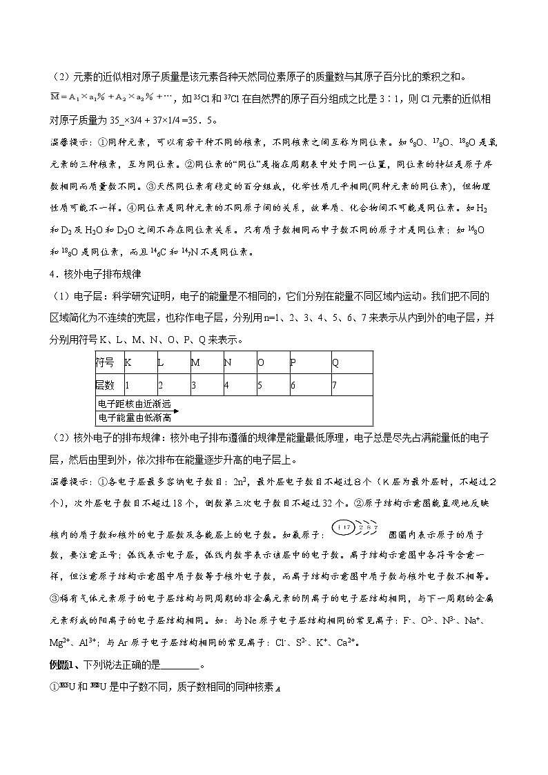 第13讲 原子结构和化学键-2022年高考化学一轮复习名师精讲练02