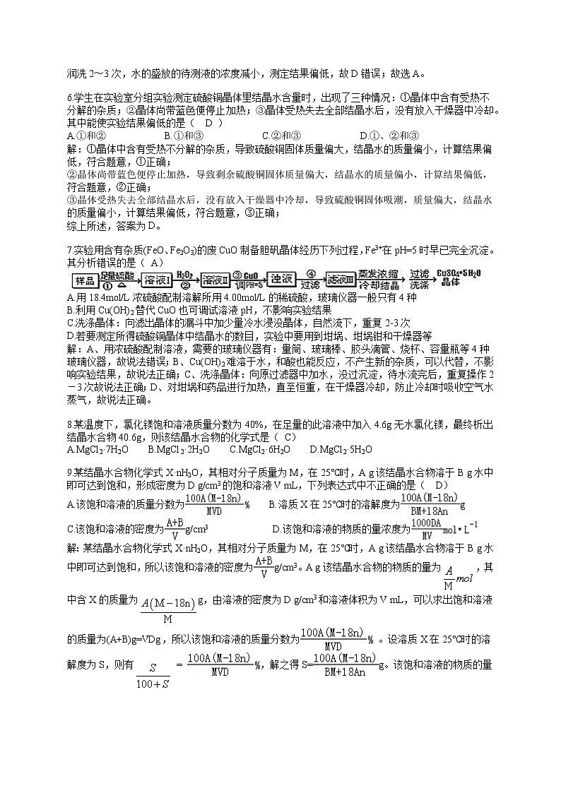 专题18 《定量实验》专题训练-教师版-2022年高考化学二轮复习专题冲刺(上海专用)第2页