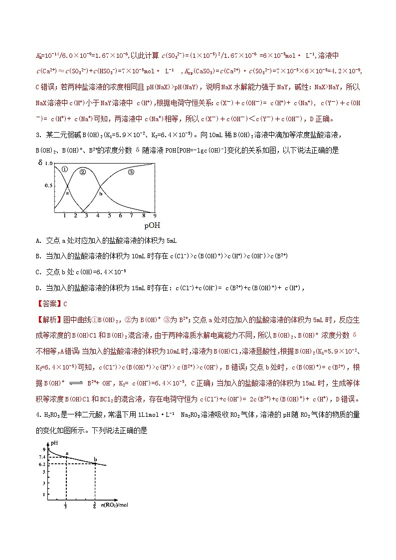 高考化学二轮复习题型专练08《盐类水解》(含详解)02