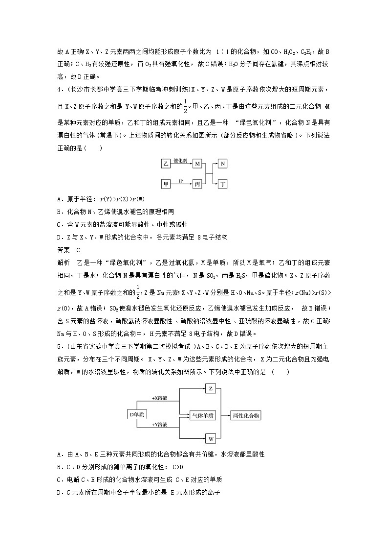 高考化学二轮复习训练题:选择题热点题型特训 题型07《元素、框图分析判断型》(含答案)第3页