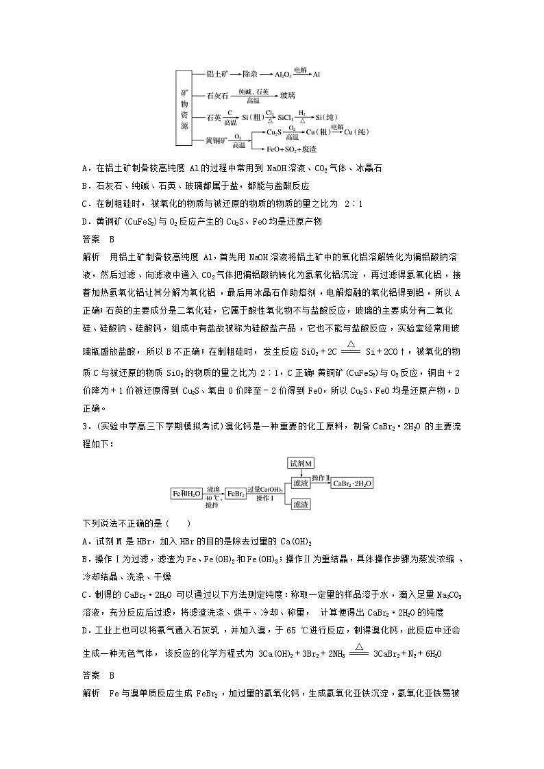 高考化学二轮复习训练题:选择题热点题型特训 题型10《流程选择分析型》(含答案)第2页