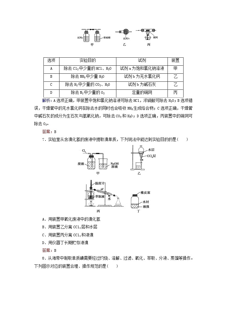 高考化学二轮复习技能强化专练13《化学实验基础》(含详解)03