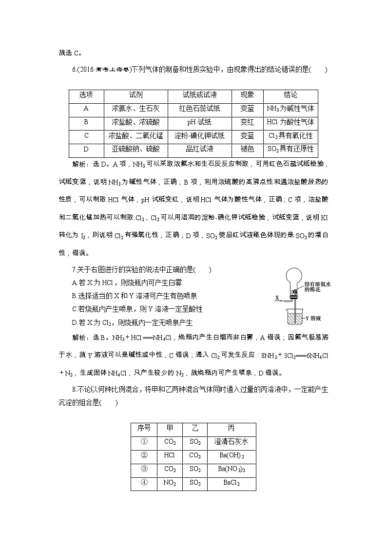 高考化學一輪復習方案：第04章非金屬及其重要化合物 9 章末綜合檢測（四） （含詳解）第3頁