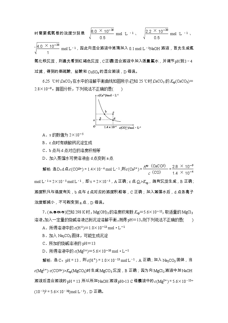 高考化学一轮复习方案:第08章水溶液中的离子平衡 5 第4讲 达标训练 (含详解)第3页