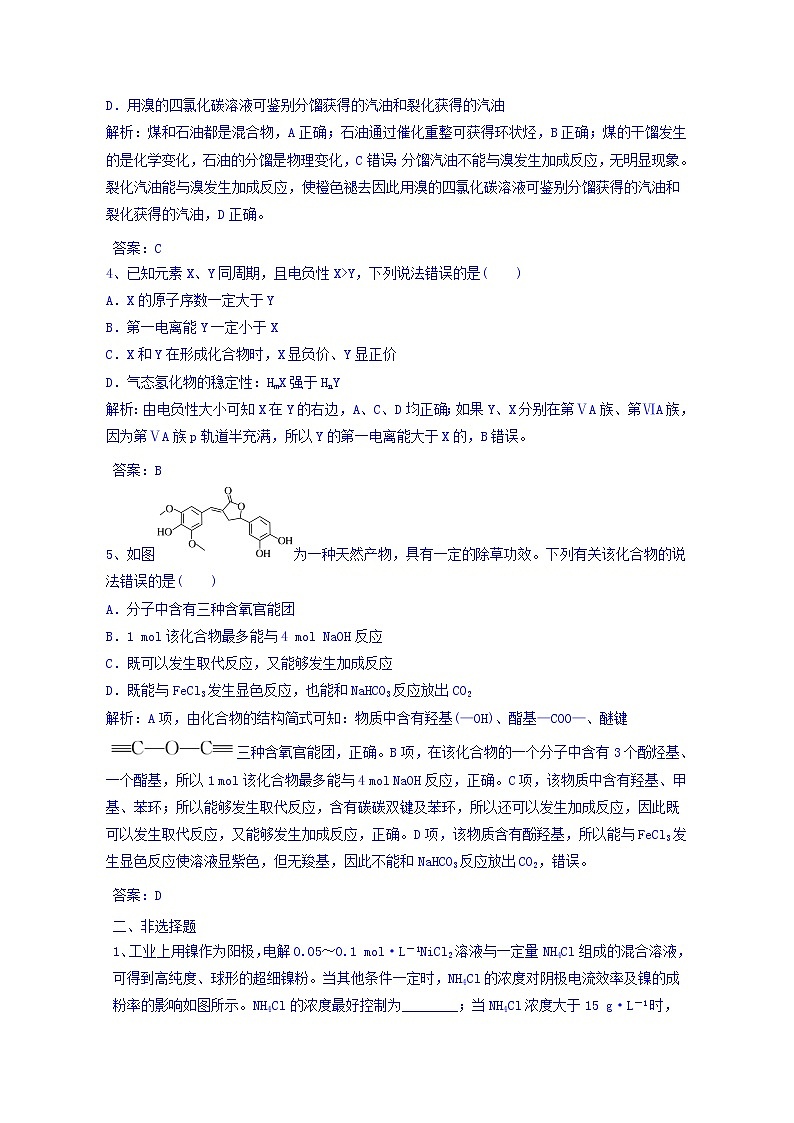 高考化学二轮复习天天练:(11)(含答案详解)第2页
