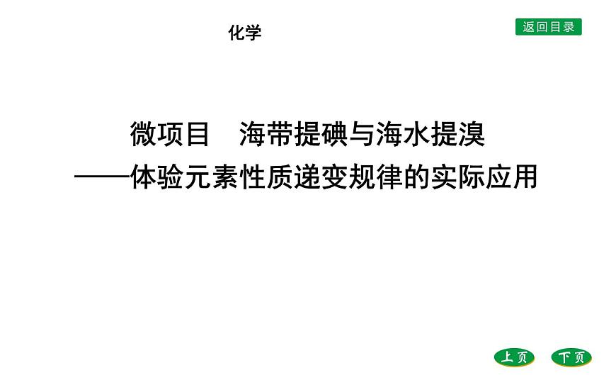 高中化學(xué)魯科版（2019）必修2課件：第1章第1章微項目　海帶提碘與海水提溴—體驗元素性質(zhì)遞變規(guī)律的實際應(yīng)用第1頁