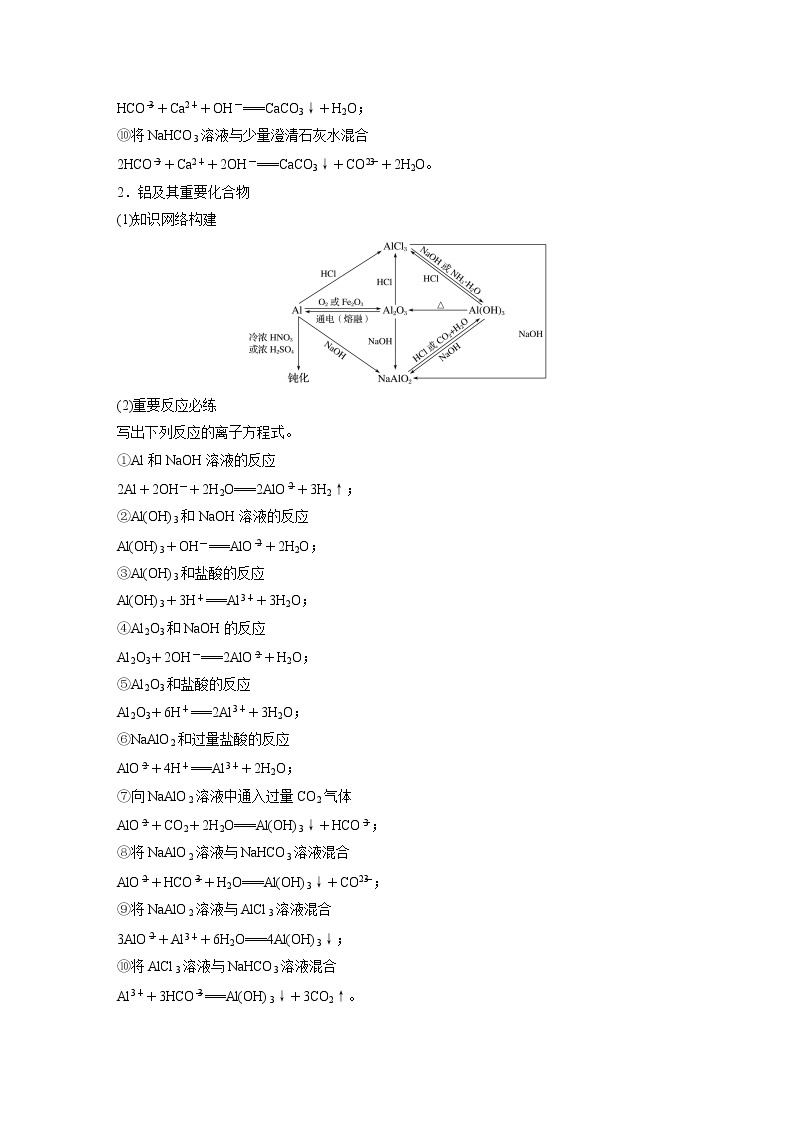 2022届高三化学一轮复习讲义：常见金属及其化合物的综合应用02