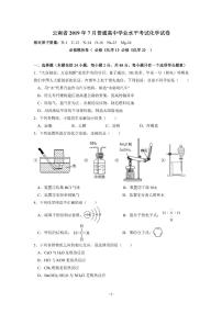 云南省2019年7月普通高中学业水平考试化学试题 PDF版