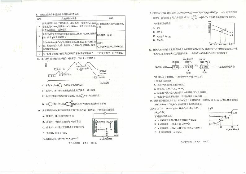 2022届重庆市主城区高三第二次学业教学质量抽测化学试题及答案02